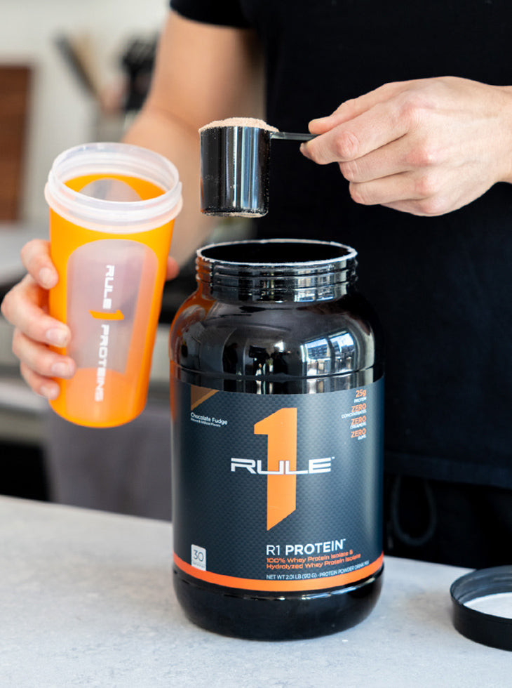 Rule 1 R1 Whey Protein Blend Powder 5lbs With Naturally Occurring EAAs &  BCAAs - Muscle Building